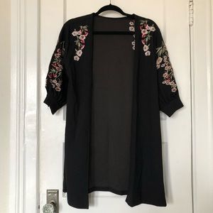 Black kimono long cardigan